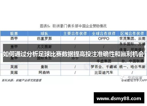 如何通过分析足球比赛数据提高投注准确性和赢利机会